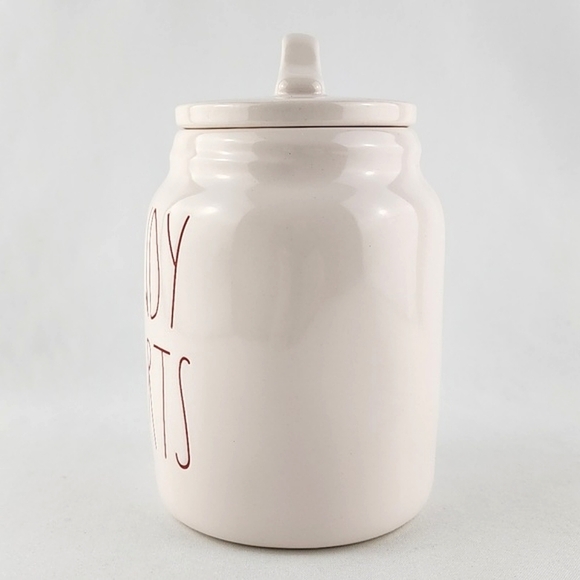Rae Dunn By Magenta CANDY HEARTS Large Letters Ceramic Small 7 Inch Canister - Picture 2 of 10